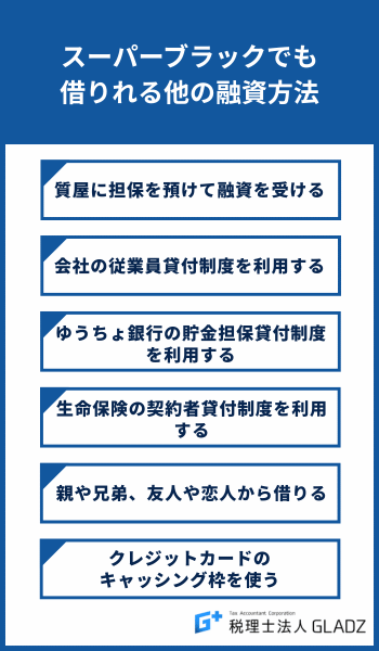 スーパーブラックでも借りれる他の融資方法