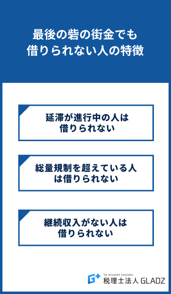 最後の砦の街金でも借りられない人の特徴